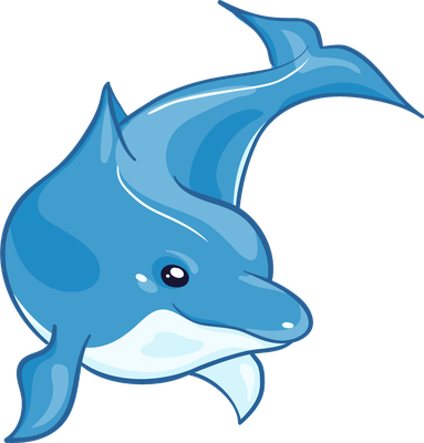 dauphin - faune aquatique - animaux - smiley émoticône émoji cartoon clipart illustration - artémotic