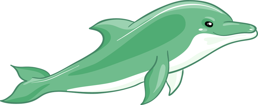 dauphin - faune aquatique - animaux - smiley émoticône émoji cartoon clipart illustration - artémotic