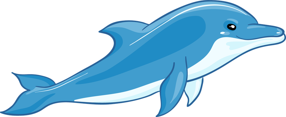 dauphin - faune aquatique - animaux - smiley émoticône émoji cartoon clipart illustration - artémotic