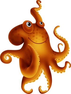 poulpe - faune aquatique - animaux - smiley émoticône émoji cartoon clipart illustration - artémotic