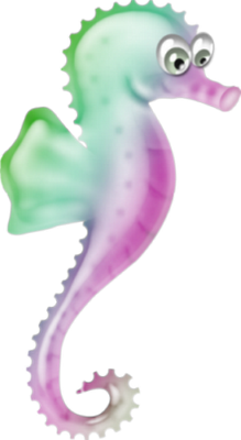 hippocampe - faune aquatique - animaux - smiley émoticône émoji cartoon clipart illustration - artémotic