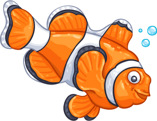 poisson-clown - faune aquatique - animaux - smiley émoticône émoji cartoon clipart illustration - artémotic