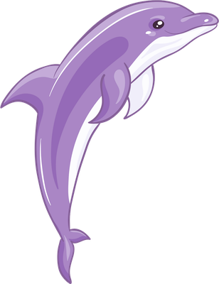 dauphin - faune aquatique - animaux - smiley émoticône émoji cartoon clipart illustration - artémotic