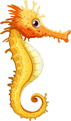 hippocampe - faune aquatique - animaux - smiley émoticône émoji cartoon clipart illustration - artémotic