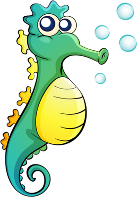 hippocampe - faune aquatique - animaux - smiley émoticône émoji cartoon clipart illustration - artémotic