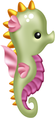 hippocampe - faune aquatique - animaux - smiley émoticône émoji cartoon clipart illustration - artémotic