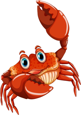 crabe - faune aquatique - animaux - smiley émoticône émoji cartoon clipart illustration - artémotic