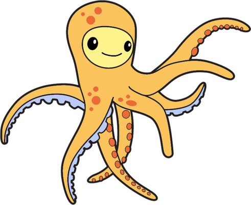 poulpe - faune aquatique - animaux - smiley émoticône émoji cartoon clipart illustration - artémotic