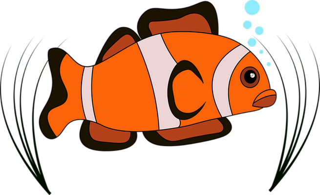 poisson-clown - faune aquatique - animaux - smiley émoticône émoji cartoon clipart illustration - artémotic