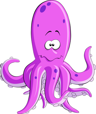 poulpe - faune aquatique - animaux - smiley émoticône émoji cartoon clipart illustration - artémotic
