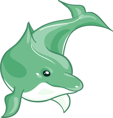 dauphin - faune aquatique - animaux - smiley émoticône émoji cartoon clipart illustration - artémotic