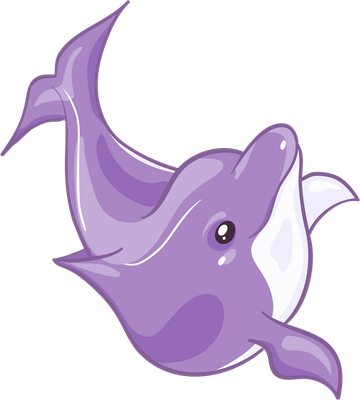dauphin - faune aquatique - animaux - smiley émoticône émoji cartoon clipart illustration - artémotic