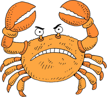 crabe - faune aquatique - animaux - smiley émoticône émoji cartoon clipart illustration - artémotic