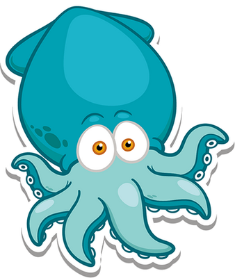 poulpe - faune aquatique - animaux - smiley émoticône émoji cartoon clipart illustration - artémotic