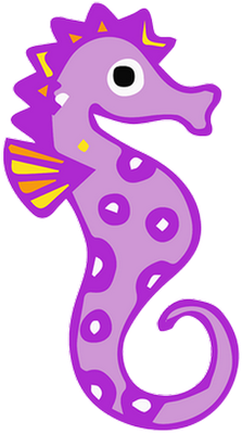 hippocampe - faune aquatique - animaux - smiley émoticône émoji cartoon clipart illustration - artémotic