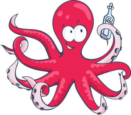poulpe - faune aquatique - animaux - smiley émoticône émoji cartoon clipart illustration - artémotic