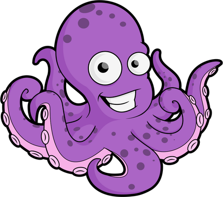 poulpe - faune aquatique - animaux - smiley émoticône émoji cartoon clipart illustration - artémotic