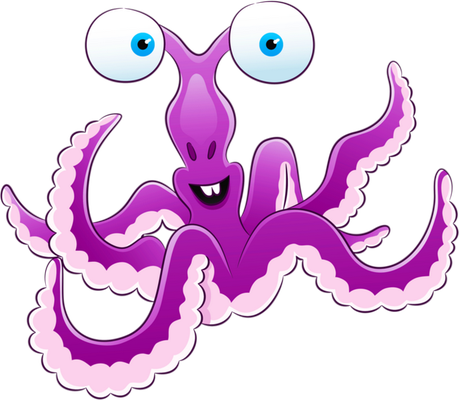 poulpe - faune aquatique - animaux - smiley émoticône émoji cartoon clipart illustration - artémotic