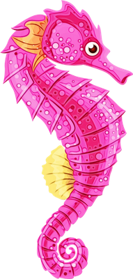 hippocampe - faune aquatique - animaux - smiley émoticône émoji cartoon clipart illustration - artémotic