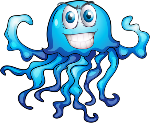 méduse - faune aquatique - animaux - smiley émoticône émoji cartoon clipart illustration - artémotic