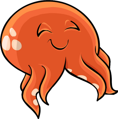 poulpe - faune aquatique - animaux - smiley émoticône émoji cartoon clipart illustration - artémotic