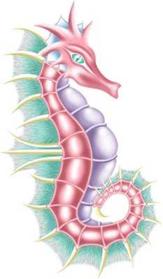 hippocampe - faune aquatique - animaux - smiley émoticône émoji cartoon clipart illustration - artémotic