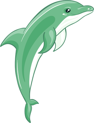 dauphin - faune aquatique - animaux - smiley émoticône émoji cartoon clipart illustration - artémotic