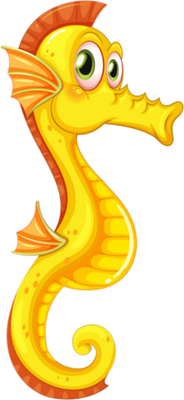 hippocampe - faune aquatique - animaux - smiley émoticône émoji cartoon clipart illustration - artémotic