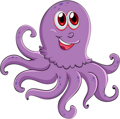 poulpe - faune aquatique - animaux - smiley émoticône émoji cartoon clipart illustration - artémotic