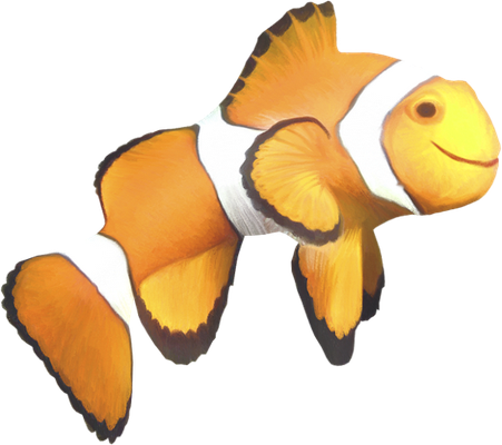 poisson-clown - faune aquatique - animaux - smiley émoticône émoji cartoon clipart illustration - artémotic