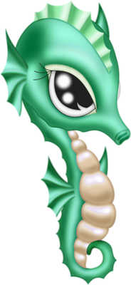 hippocampe - faune aquatique - animaux - smiley émoticône émoji cartoon clipart illustration - artémotic