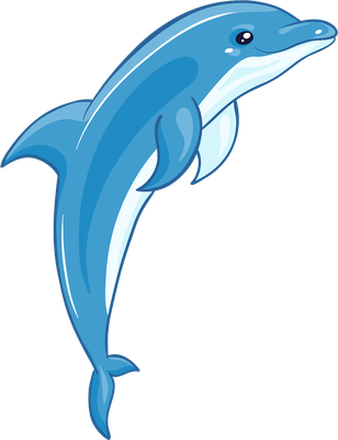 dauphin - faune aquatique - animaux - smiley émoticône émoji cartoon clipart illustration - artémotic