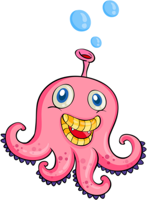 poulpe - faune aquatique - animaux - smiley émoticône émoji cartoon clipart illustration - artémotic
