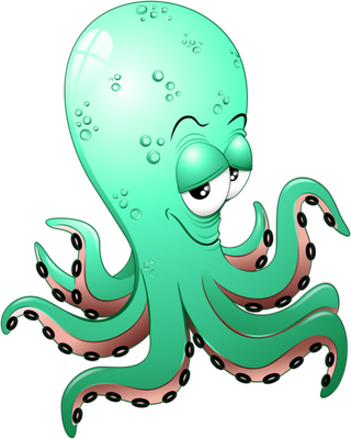 poulpe - faune aquatique - animaux - smiley émoticône émoji cartoon clipart illustration - artémotic