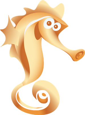 hippocampe - faune aquatique - animaux - smiley émoticône émoji cartoon clipart illustration - artémotic