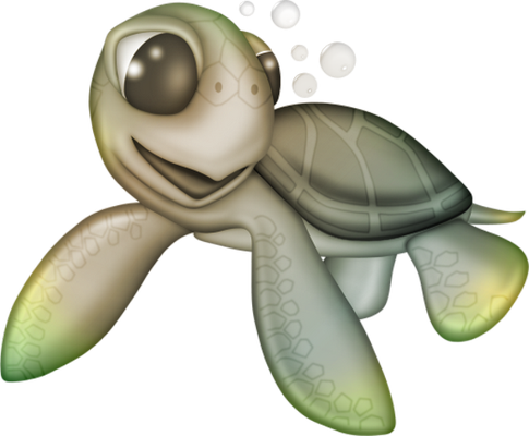 tortue marine - faune aquatique - animaux - smiley émoticône émoji cartoon clipart illustration - artémotic