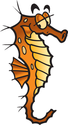 hippocampe - faune aquatique - animaux - smiley émoticône émoji cartoon clipart illustration - artémotic