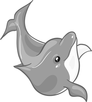 dauphin - faune aquatique - animaux - smiley émoticône émoji cartoon clipart illustration - artémotic