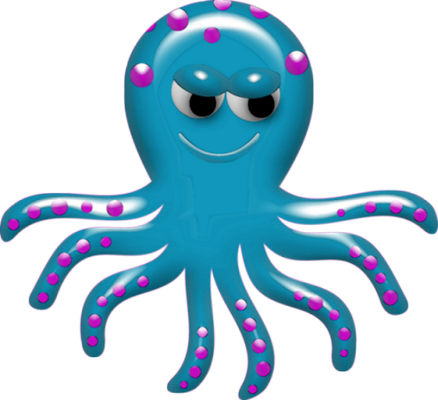 poulpe - faune aquatique - animaux - smiley émoticône émoji cartoon clipart illustration - artémotic