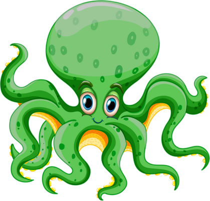 poulpe - faune aquatique - animaux - smiley émoticône émoji cartoon clipart illustration - artémotic