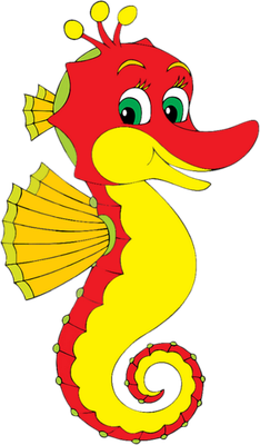 hippocampe - faune aquatique - animaux - smiley émoticône émoji cartoon clipart illustration - artémotic