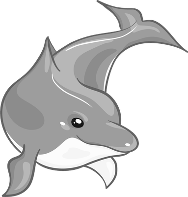 dauphin - faune aquatique - animaux - smiley émoticône émoji cartoon clipart illustration - artémotic