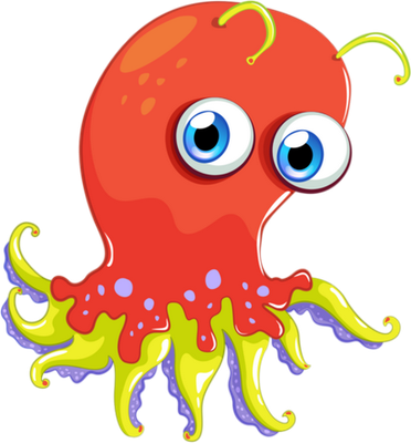 poulpe - faune aquatique - animaux - smiley émoticône émoji cartoon clipart illustration - artémotic