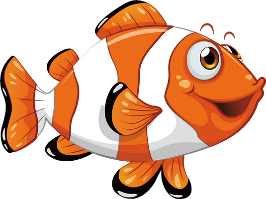 poisson-clown - faune aquatique - animaux - smiley émoticône émoji cartoon clipart illustration - artémotic