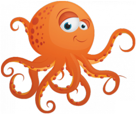 poulpe - faune aquatique - animaux - smiley émoticône émoji cartoon clipart illustration - artémotic
