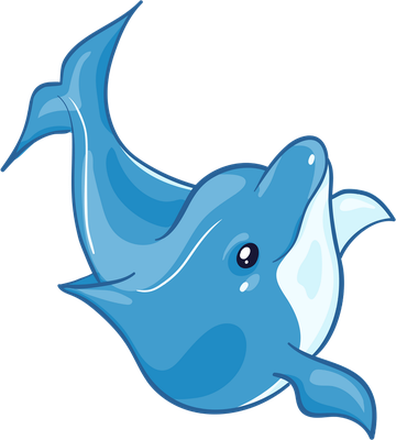 dauphin - faune aquatique - animaux - smiley émoticône émoji cartoon clipart illustration - artémotic