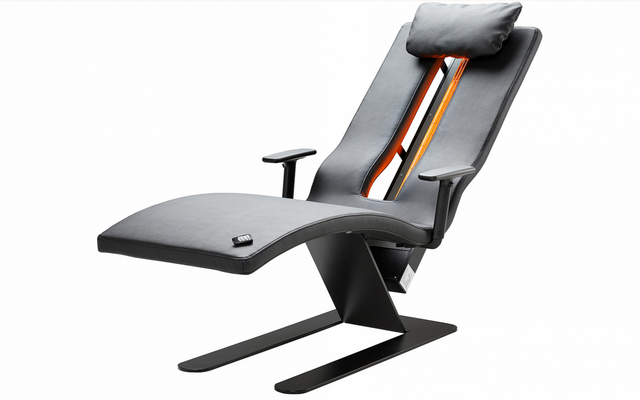 Infrarotliege Grenada Metall in Schwarz mit ergonomisch geschwungener Liegefläche