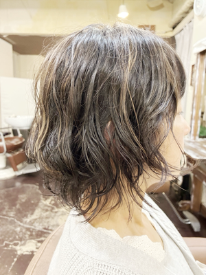 50代　主婦　くせ毛カット・カラー・ハイライト