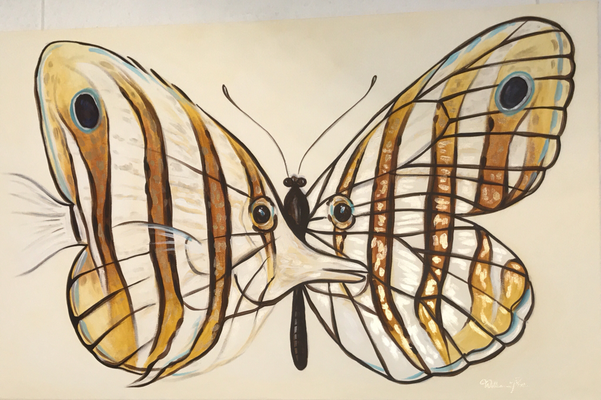 Schmetterlinge, Acryl auf Leinwand. 40 x 60 cm.  100.00€