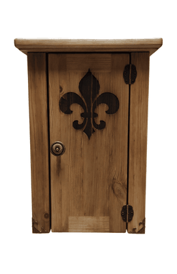 Schlüsselkasten aus Massivholz mit Lilienmotiv handgefertigt